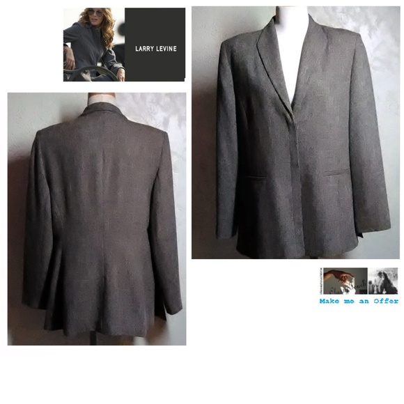 Larry Levine New Brown Textured Blazer Size 14 - Picture 1 of 6